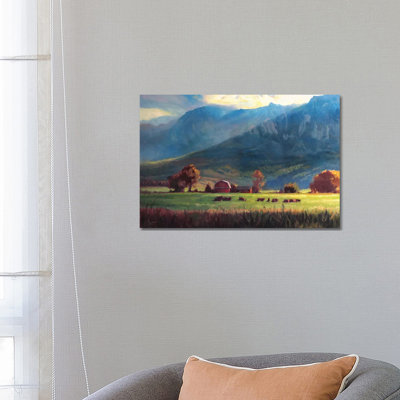 Rocky Mountain Farm 1 Piece Painting on Canvas