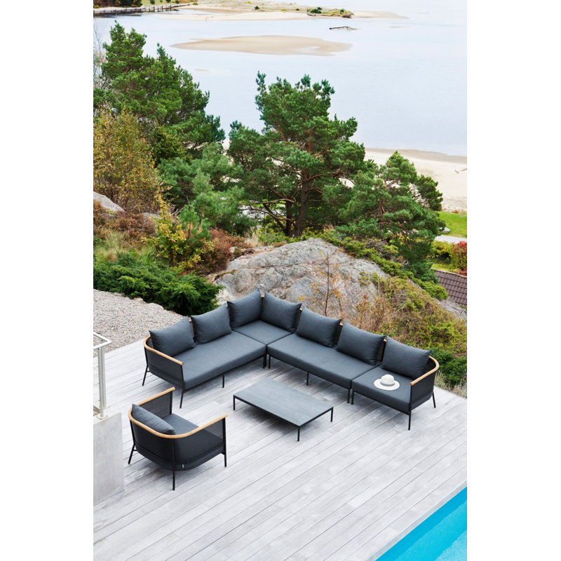 Riad Outdoor Lounge Chair, Sooty, Anthracite
