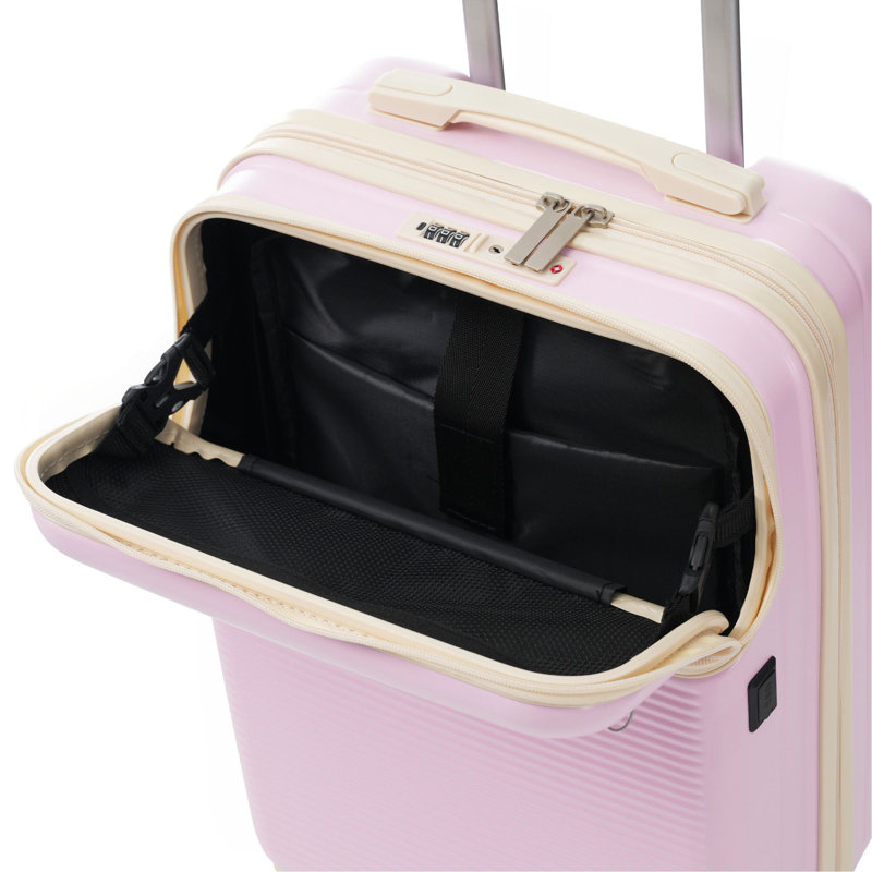 Ensemble de bagages 5 pièces avec demi-ouverture, ensemble de valise de transport rigide avec double roue pivotante, bagage de voyage léger avec port USB, serrures TSA