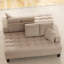 Ensemble de chaise longue 2 pièces en tissu texturé capitonné profond
