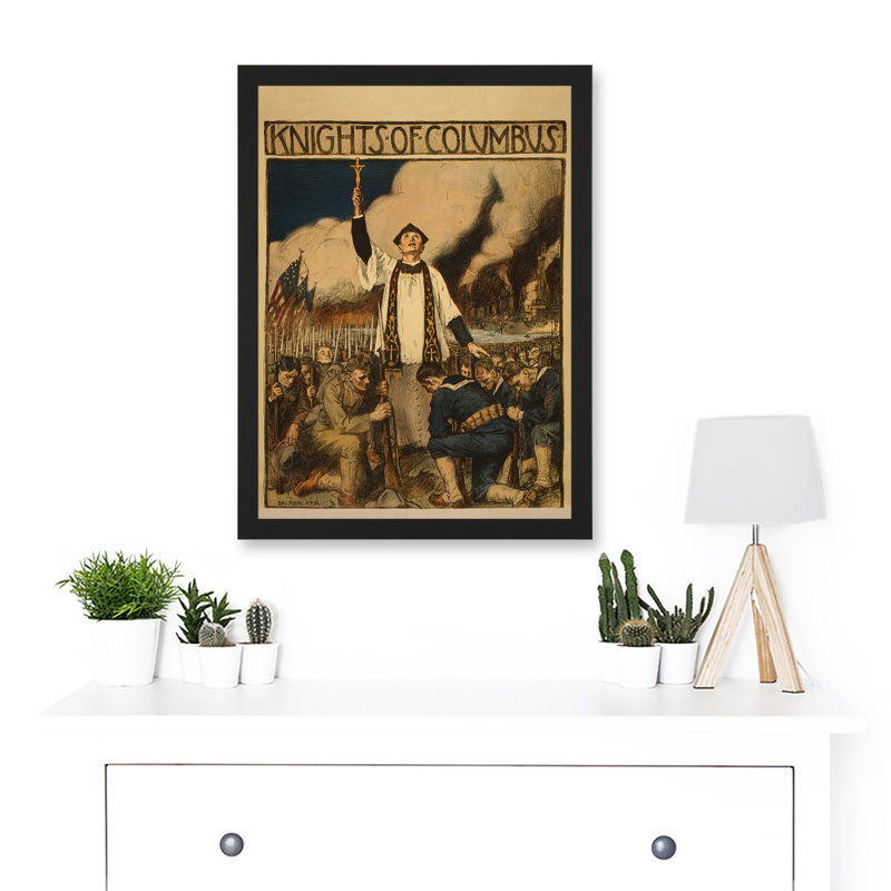 World War Advert WW1 USA Knights Columbus Catholic Society - Single Picture Frame Print