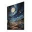 Motif pointillisme clair de lune bleu marine et beige sur bois-583958553