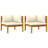 27.2" Wide Acacia Wood Species Square Patio Sofa with Cushions