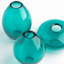 Ensemble de 3 vases en verre soufflé à la main Cecile (bleu sarcelle)-1678869672