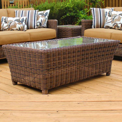 Newcastle Rectangular Glass Outdoor Coffee Table