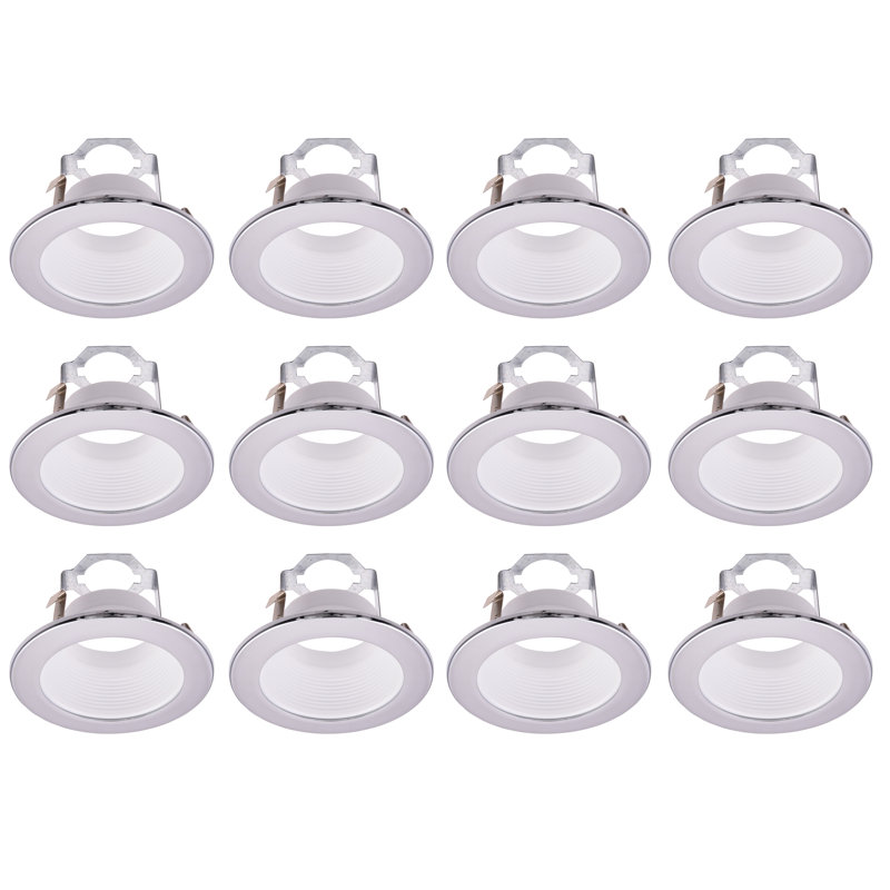 Garniture encastrée ouverte 4 po, Chrome / blanc mat