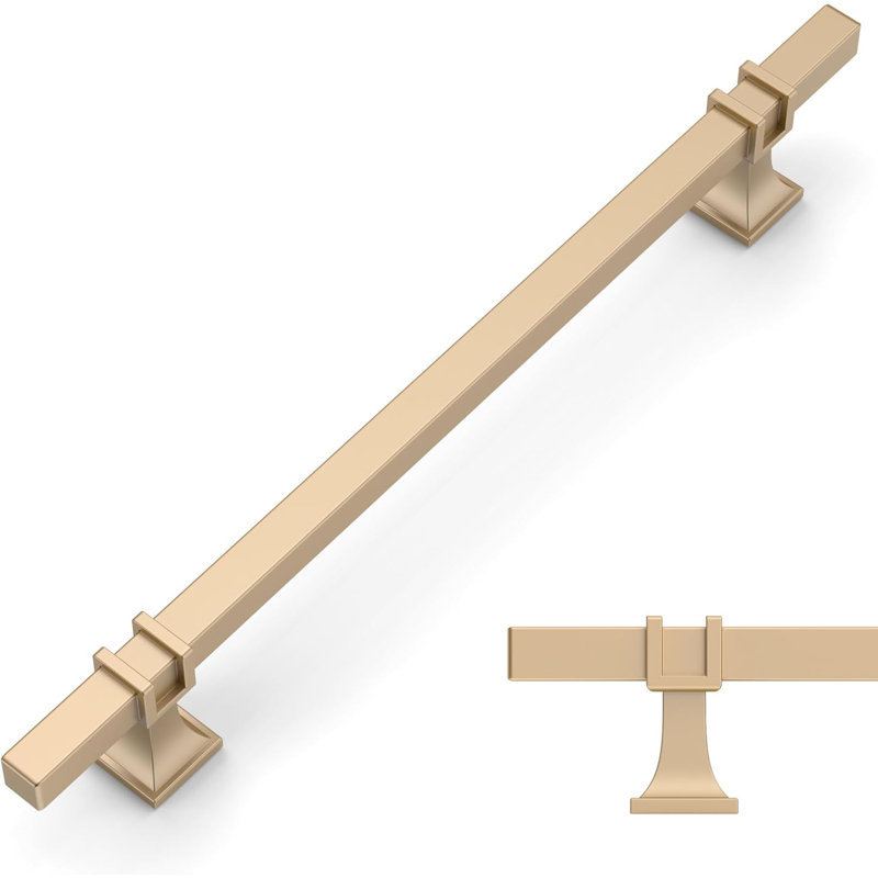 Paquet de 10 poignées d'armoire champagne de 10 po pour armoires de cuisine et de salle de bain, Doré, 10", 12.4"