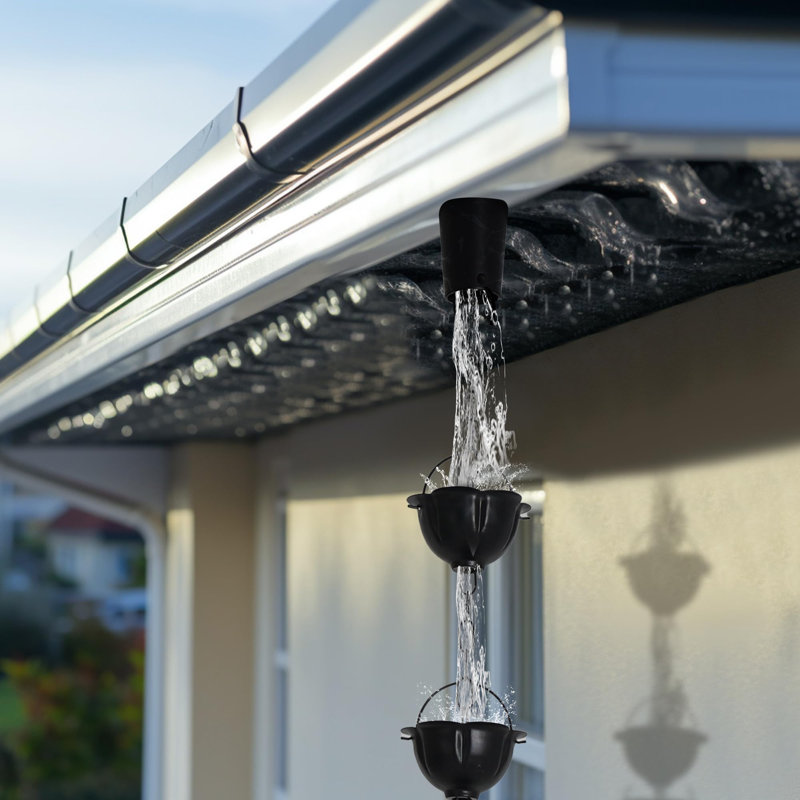 8.5 Feet Metal Rain Chain for Gutters, Flowers - Shaped Rain Chain,