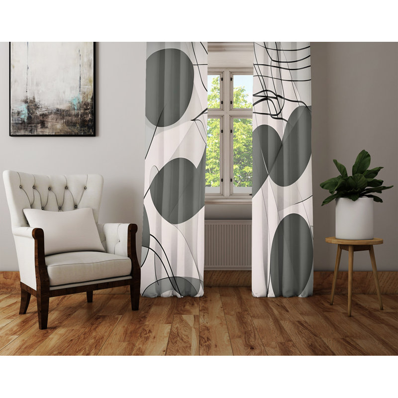 Paire de rideaux semi-transparents en polyester Diderich, L 20 po x L 52 po
