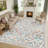Farmhouse Floral  Area Rug Washable with Non-Slip for Playroom Living Room Bedroom -Beige-1416501166-1414935491