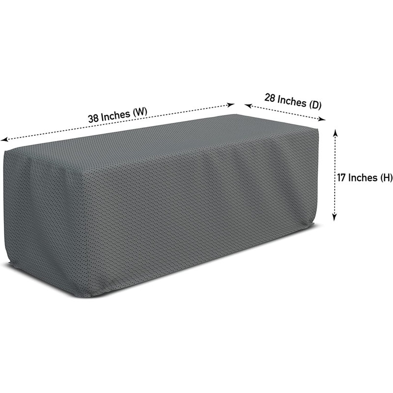 Housse pour foyer d'extérieur rectangulaire LAUREAN Belle, H 17 po x l 38 po x P 28 po, gris