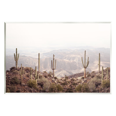 Ax-207-Wood " Cacti Overlooking Desert " by Sisi And Seb