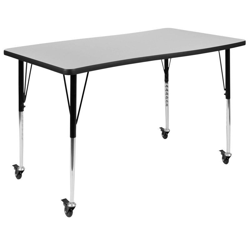 Ensemble de tables d'activités flexibles Goddard, L 47,5 po x P 76 po x H 22 à 30 po, Gris