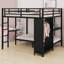 Lit superposé en métal avec garde-robe et bureau pliable