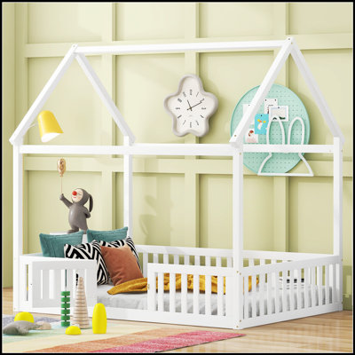 Wooden House Bed with Fence and Door, SparImagination and Providing a Safe Haven for Children