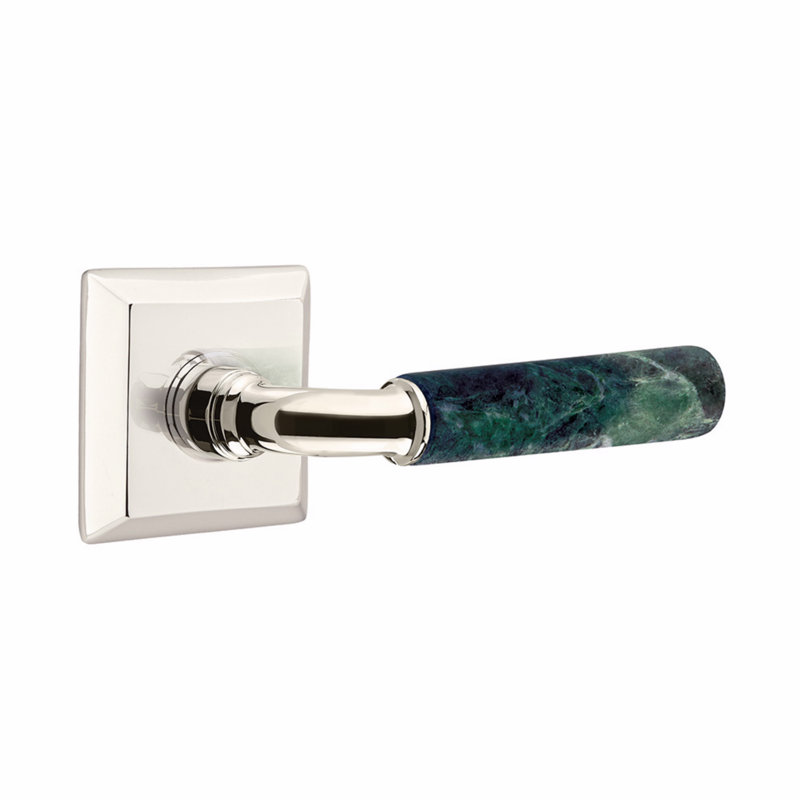 Emtek Select Passage Leverset, Quincy Rosette, R-Bar Stem, Light Terrazzo Handle, CF, Universal/Reversible