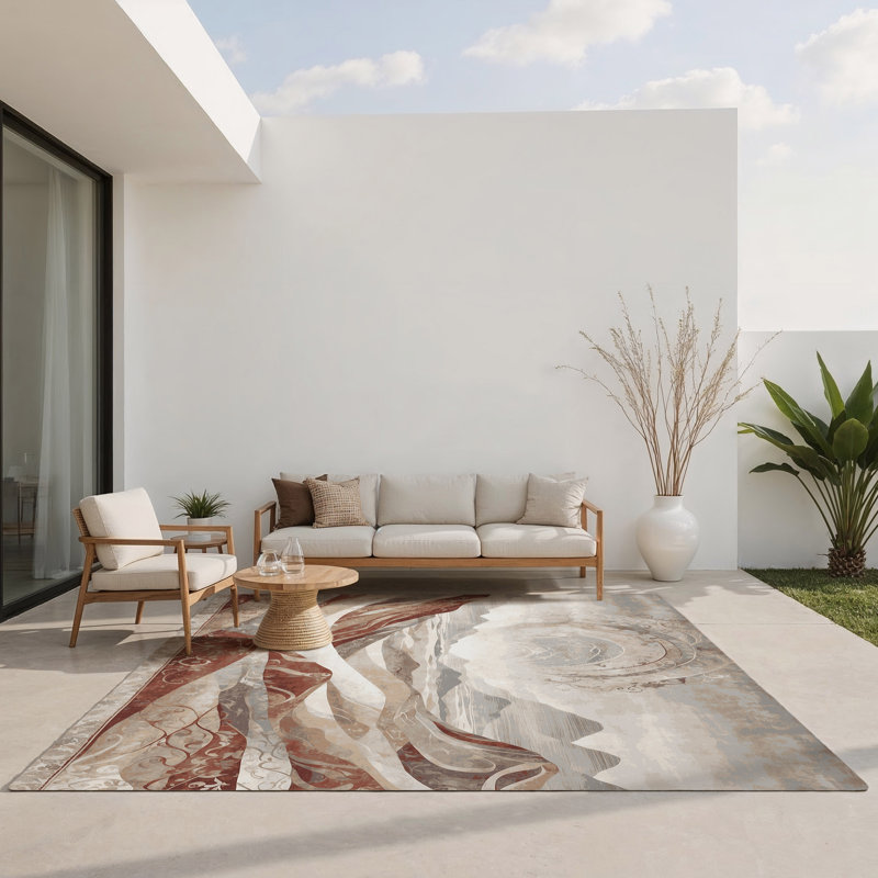 Sands Of Solace Indoor And Outdoor Area Rug, Rectangle 1'6" x 2'6"