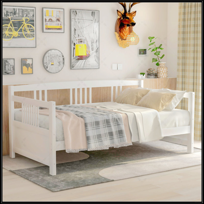 Modern Solid Wood Daybed, White