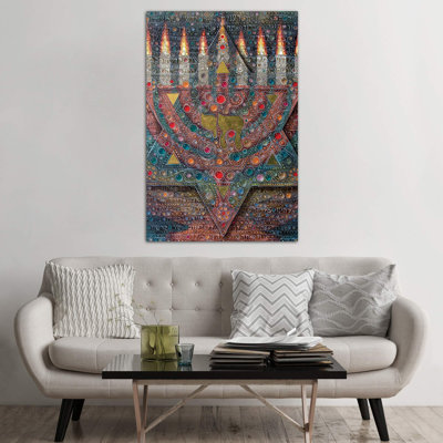 Chanukah Prayer by Victor Molev - Wrapped Canvas Print