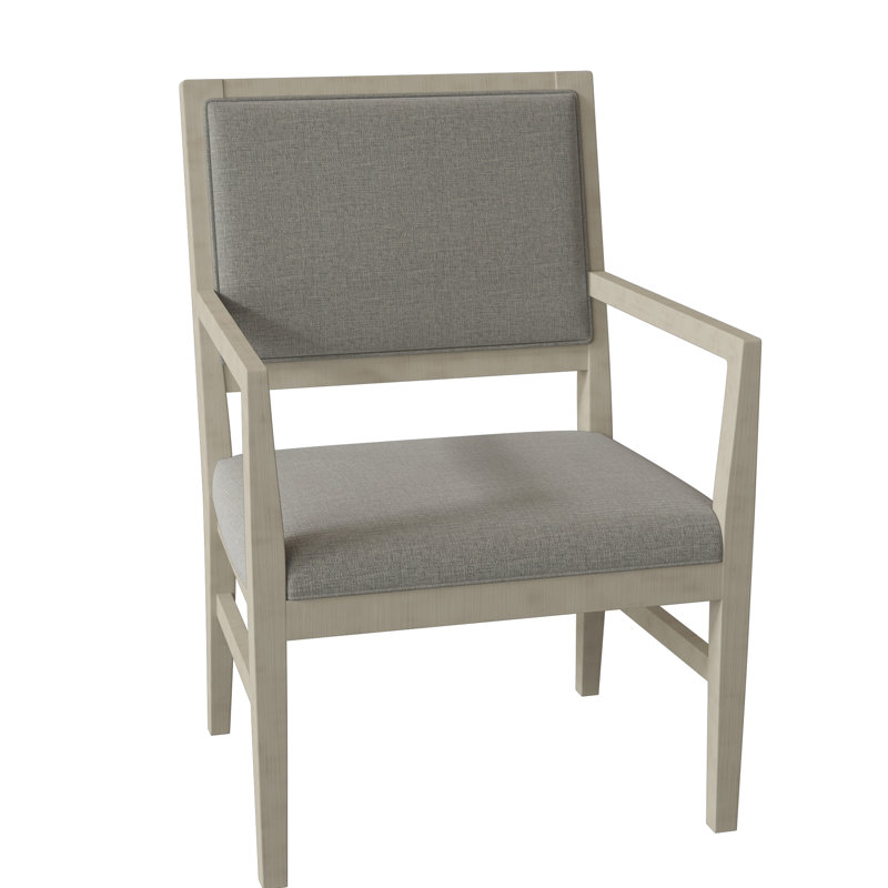 Potter Upholstered King Louis Back Arm Chair, 9953 Mink, Almond Buff