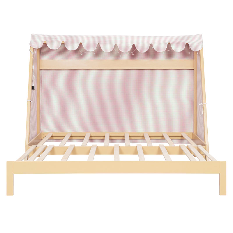 Lit pour enfant en bois avec lit gigogne Cottyn, Natural