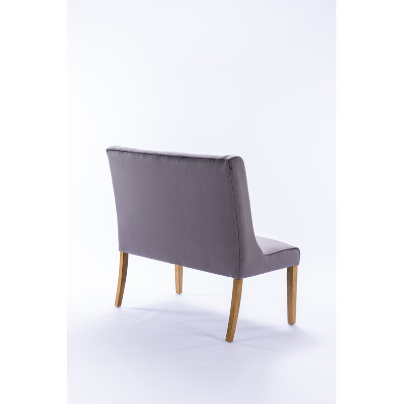 Mairead Upholstered Bench, Charcoal, 98cm H x 100cm W x 66 cm D
