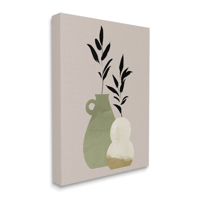 Art moderne sur toile, "Modern Plant Vase Leaves" par Jacob Green