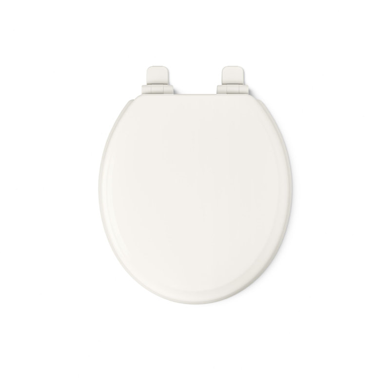 Ridgewood Quiet-Close Compression-Molded Wood Toilet Seat, Biscuit, Round