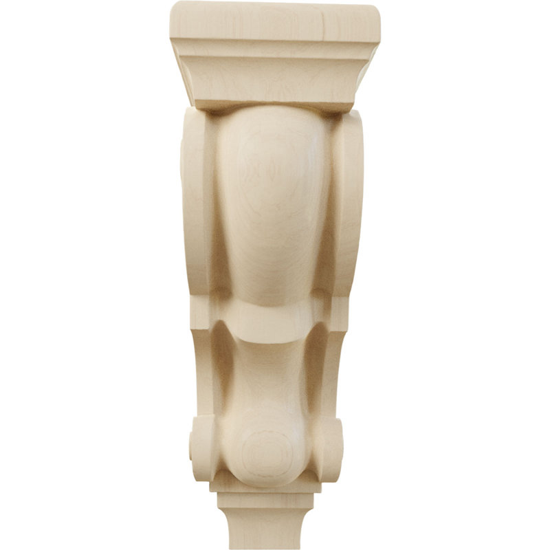 Support en bois / corbeau H 18 po x l 6 po x P 7,5 po, Hévéa