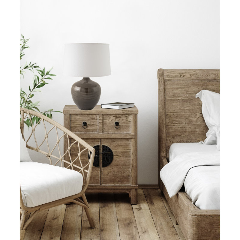 Ceramic Table Lamp, Gloss Charcoal
