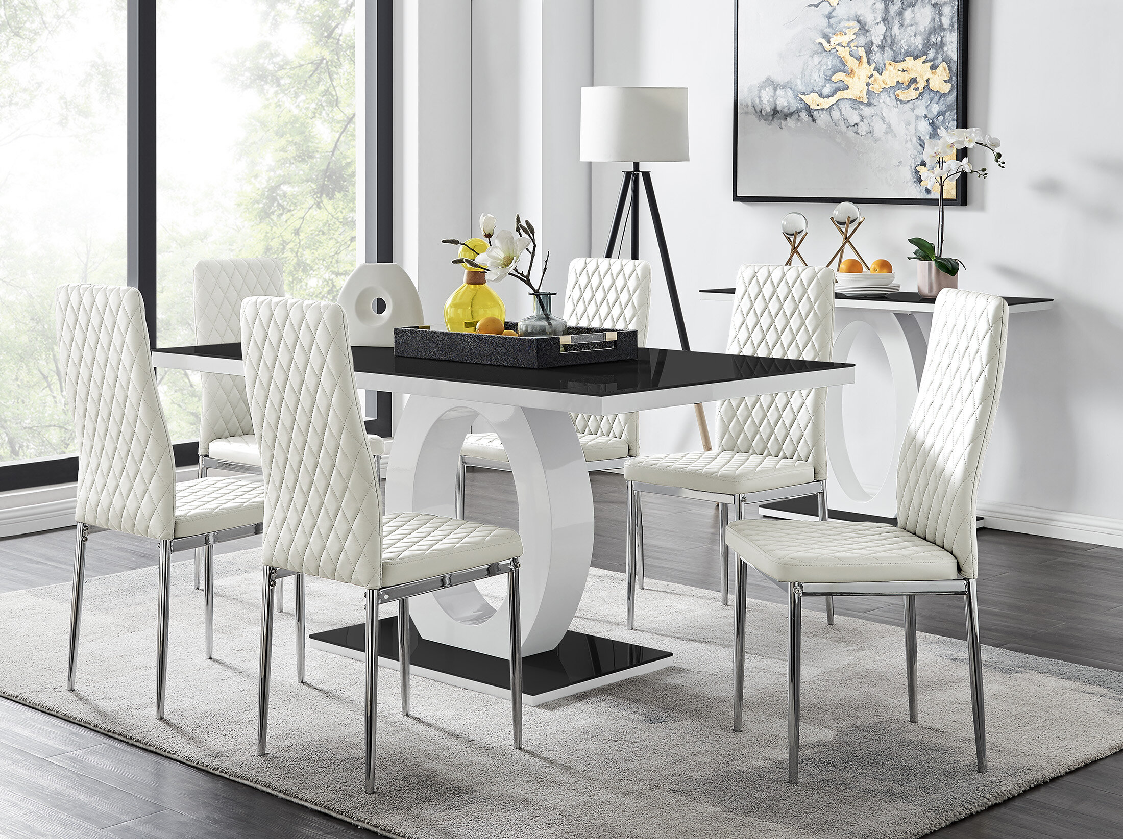 Black and White Dining Chairs - Contemporary - dining room - The