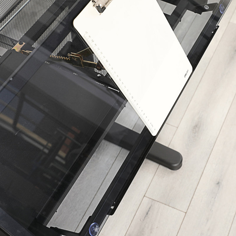 Table à dessin réglable avec 2 tiroirs en métal et tabouret