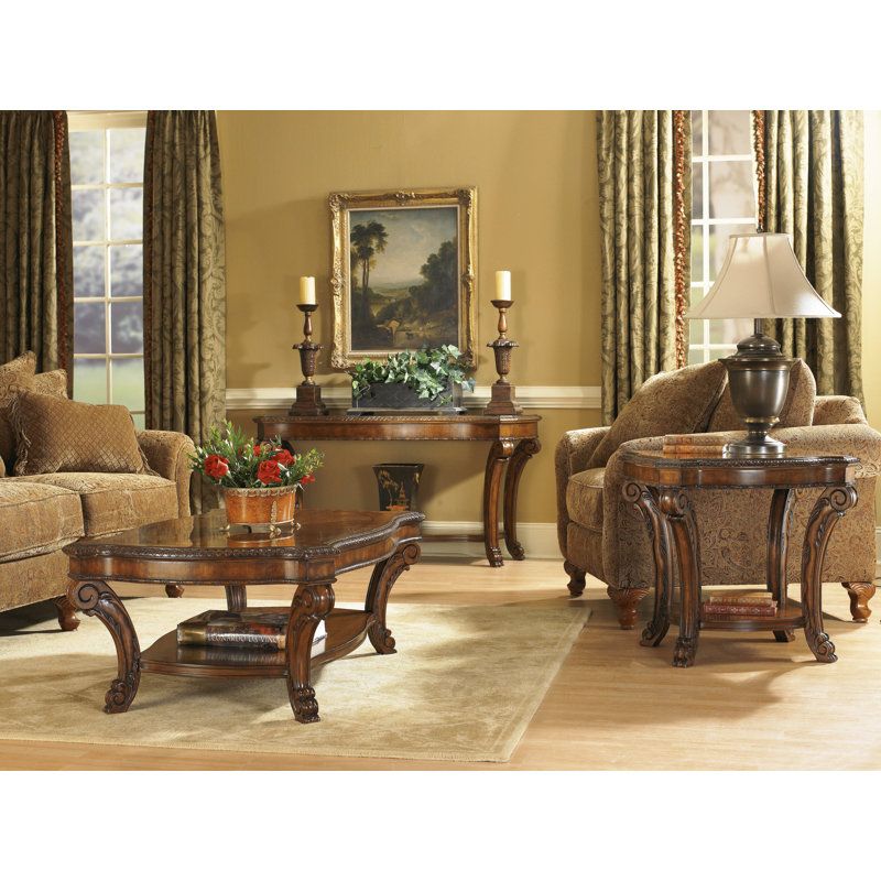 Traditional Warm Pomegranate Square Wood End Table