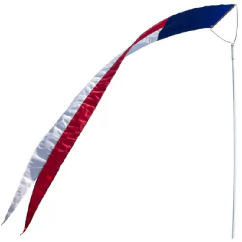 Fanion en nylon Rabun, H 168 po x l 24 po x P 0,5 po, Rouge / Blanc / Bleu