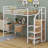  Metal Loft Bed With Desk,Metal Grid, Lateral Storage Ladder And Wardrobe-959552424-978817342