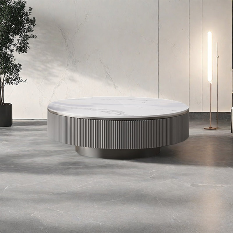 Table ronde légère et luxueuse, H 13,8 po x L 31,5 po x l 31,5 po