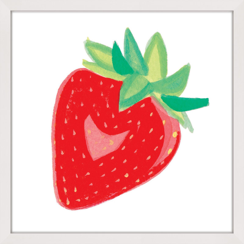 « fraisiers » par molly rosner, reproduction d’art encadrée, H 24 po x l 24 po