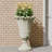 2-Pack Petal Shaped Pedestal Planters, 23.6" Tall Outdoor Flower Pots With Solid Base, Elegant Pattern, Weather-Resistant HDPE-116832547