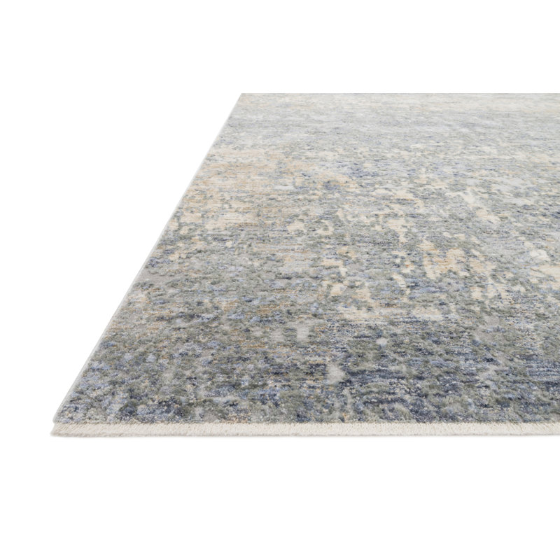 Tapis bleu / doré Bianca, Tapis de couloir beige