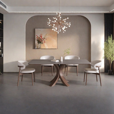 Smooth beauty sintered stone dining table set