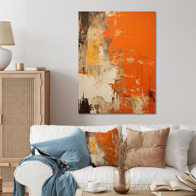 Orange Abstract Fire Chaos Art II - Abstract Metal Wall Art