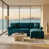 Bleu antique, velours bleu paon