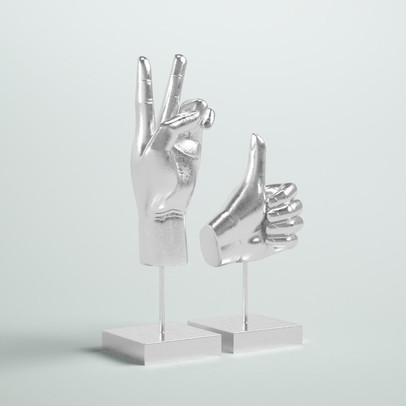 Ensemble de 2 sculptures éclectiques en résine Rutz