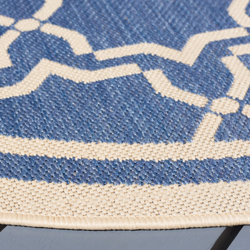 Dirks Performance Geometric Indoor/Outdoor Area Rug, Round 5'3"