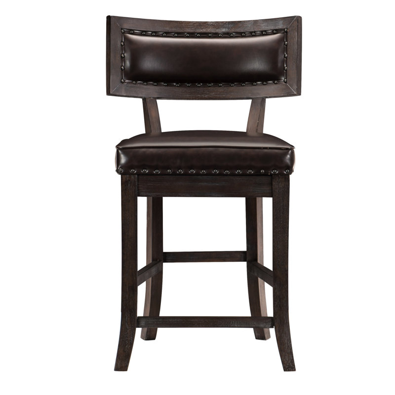 Chaises de hauteur comptoir rustique cerisier foncé, de 2