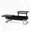Table basse ultrabrillante avec finition chromée et plateau relevable