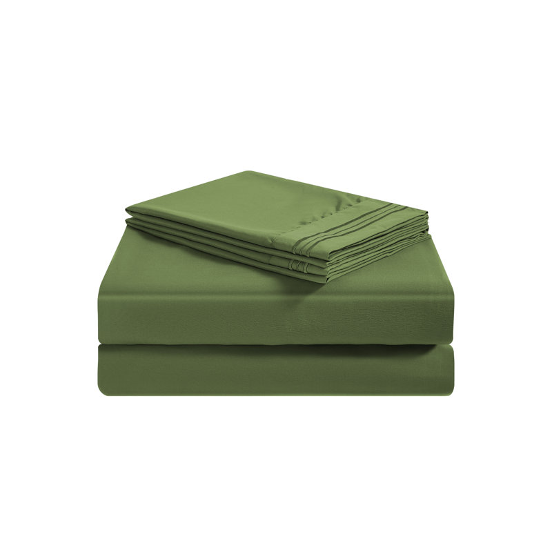 Premium Rayon from Bamboo Sheet Set Deep Pockets, Cooling, Ultra Soft and Breathable, Green