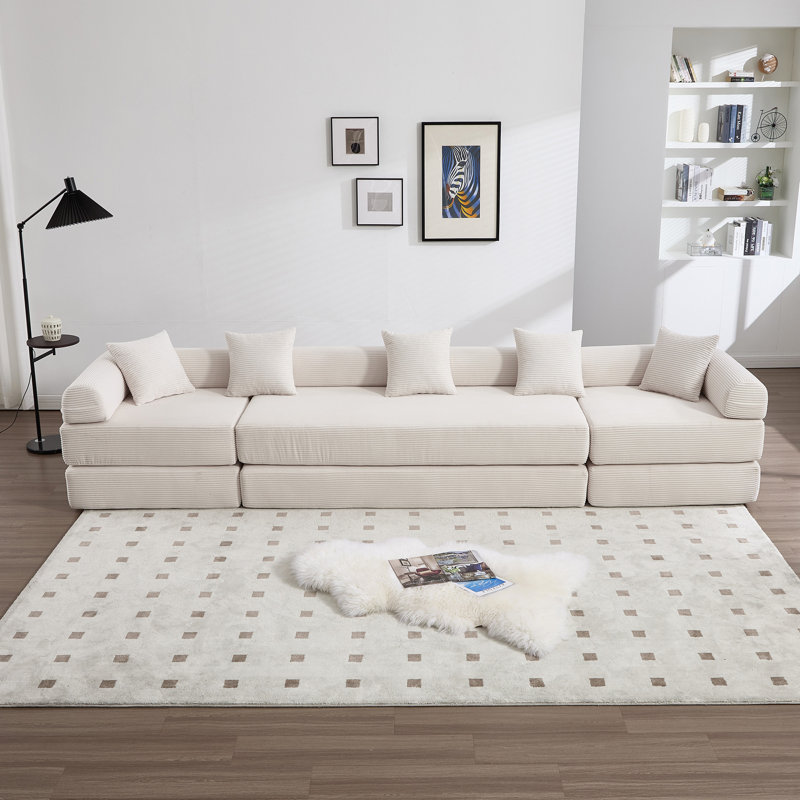 United We Win Convertible Folding Sofa Bed, Beige