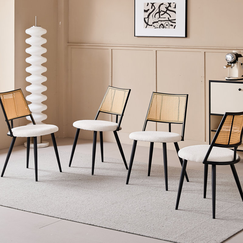 Cotton Blend Side Chair in White