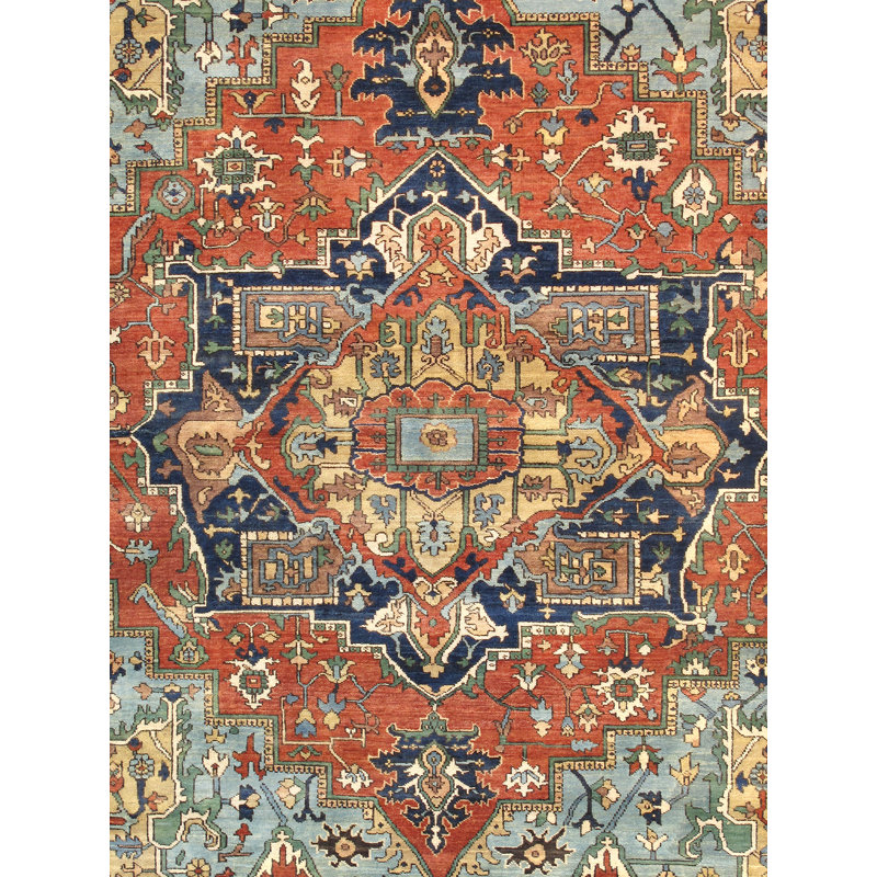 Serapi Hand Knotted Wool Area Rug, Rectangle 5'11" x 5'11"
